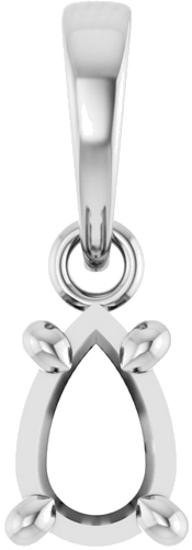 Pakabukas „Solitaire“ 14k white gold Pear 6mm x 4mm (1)