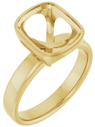 Sužadėtuvių Žiedas „Bezel-Set Solitaire“ 14k yellow gold Elongated Cushion 11mm x 9mm (1)