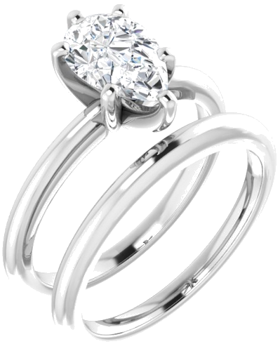 Platinum  9x6 mm Pear Solitaire Engagement Ring Mounting (6)