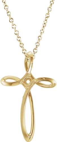 Pakabukas „Family Cross“ 14k yellow gold Round 2mm (1)