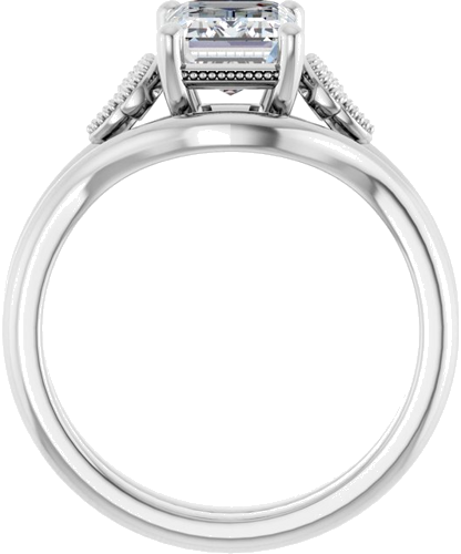 Sužadėtuvių Žiedas „Solitaire“ 14k white gold Emerald 8mm x 6mm (7)