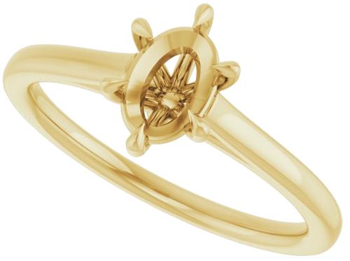 Sužadėtuvių Žiedas „Claw-Pong“ 14k yellow gold Oval 7mm x 5mm (5)