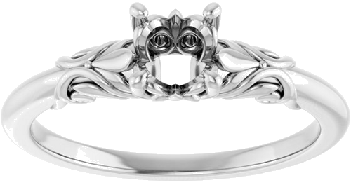 Sužadėtuvių Žiedas „Solitaire“ 14k white gold Round 5.2mm (3)