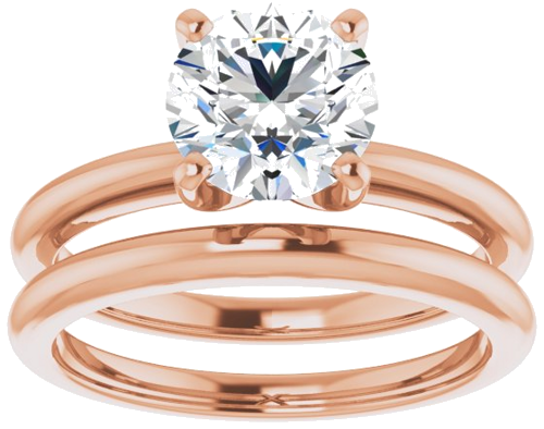 14K Rose  7.4 mm Round Solitaire Engagement Ring Mounting (8)