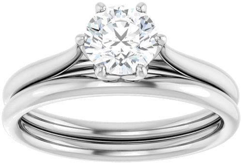 14K White 5.8 mm Round Engagement Ring Mounting (8)