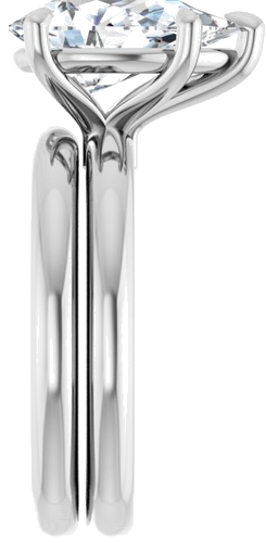 Sužadėtuvių Žiedas „Claw-Prong Euro Shank“ 14k white gold Pear 12mm x 7.5mm (9)