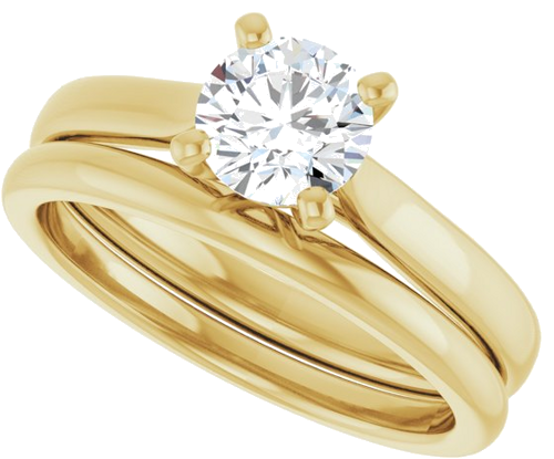 14K Yellow 5.8 mm Round Engagement Ring Mounting (10)