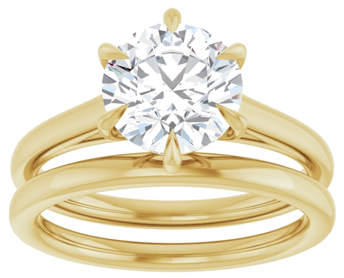 Sužadėtuvių Žiedas „Claw-Pong“ 14k yellow gold Round 8mm (8)