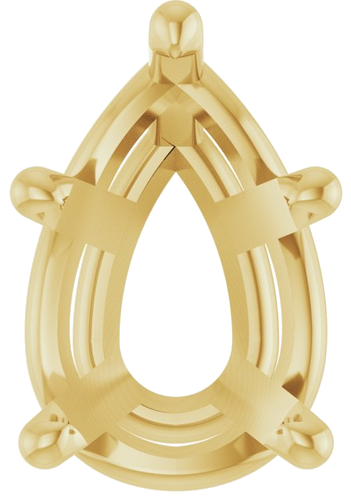 Pakabukas „Pear 5-Prong Solitaire“ 14k yellow gold Pear 6mm x 4mm (1)