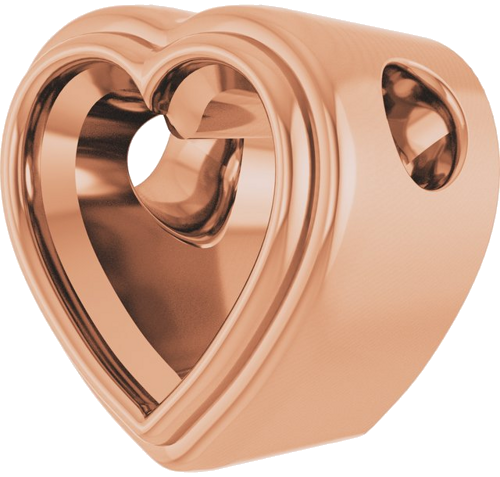 Pakabukas „Bezel-Set Solitaire“ 14k rose gold Heart 5mm (2)