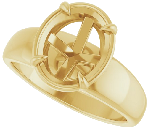Sužadėtuvių Žiedas „Claw-Prong Solitaire Bezel-Style“ 14k yellow gold Oval 10mm x 8mm (5)