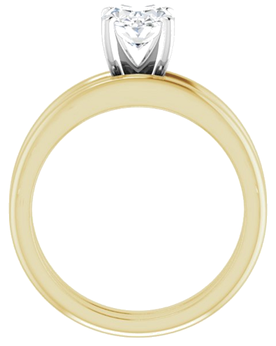 Sužadėtuvių Žiedas „Solitaire“ 750 Baltojo Ir Geltonojo Aukso Oval 8mm x 6mm (7)