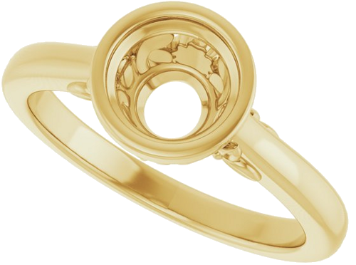 Sužadėtuvių Žiedas „Bezel-Set“ 14k yellow gold Round 6.5mm (5)