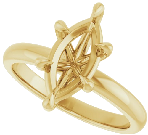 14K Yellow 12x6 mm Marquise Solitaire Engagement Ring Mounting (5)