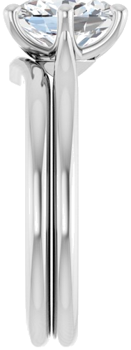 Sužadėtuvių Žiedas „Solitaire“ 14k white gold Oval 9mm x 7mm (9)
