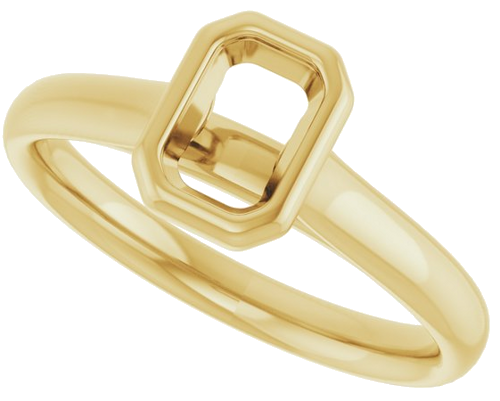 Sužadėtuvių Žiedas „Bezel-Set Solitaire“ 14k yellow gold Emerald 6mm x 4mm (5)