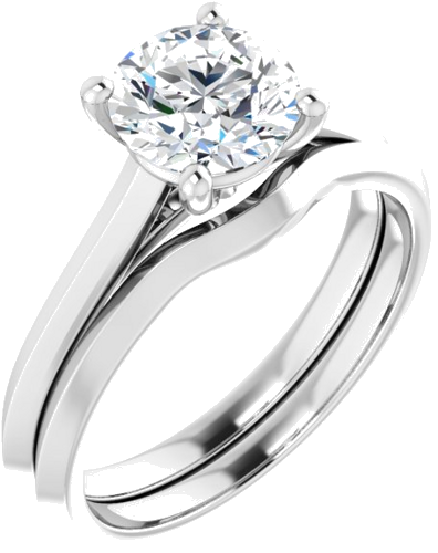 14K White 7 mm Round Solitaire Engagement Ring Mounting (6)