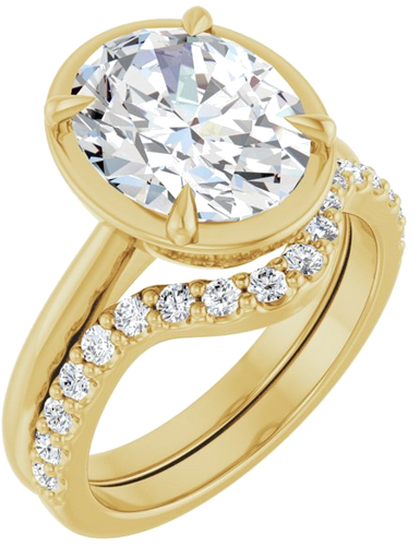Sužadėtuvių Žiedas „Claw-Prong Solitaire Bezel-Style“ 14k yellow gold Oval 11mm x 9mm (6)
