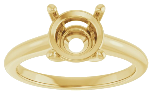 18K Yellow 8.2 mm Round Solitaire Engagement Ring Mounting (3)