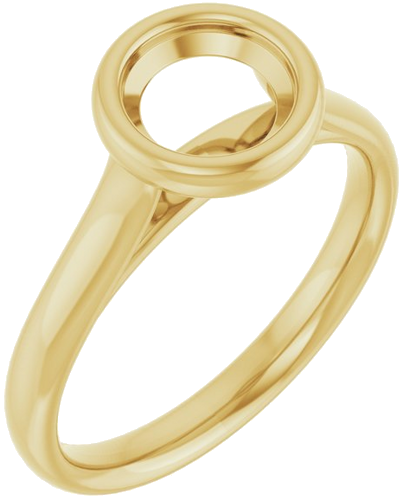 14K Yellow  6.5 mm Round Solitaire Engagement Ring Mounting (1)