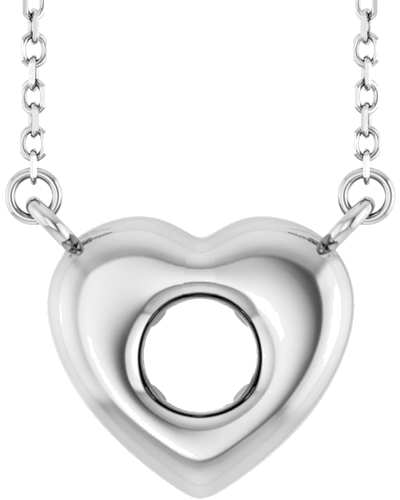 Pakabukas „Accented Heart“ 14k white gold Round 4.5mm (1)