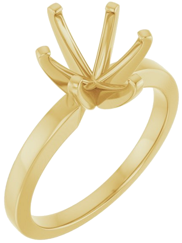 14K Yellow 10x8 mm Oval Solitaire Engagement Ring Mounting (1)