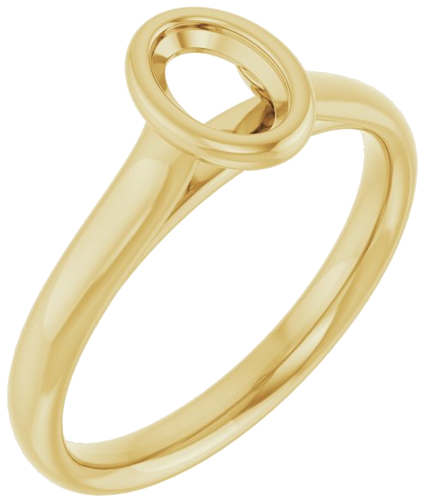 14K Yellow  6x4 mm Oval Solitaire Engagement Ring Mounting (1)