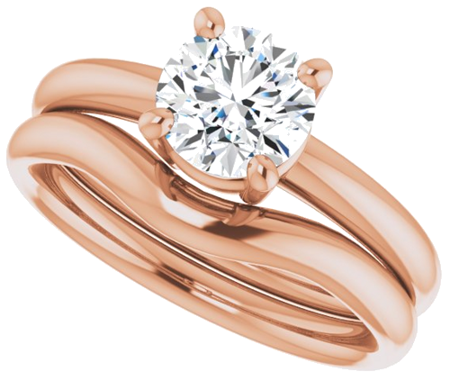 Sužadėtuvių Žiedas „Solitaire“ 14k rose gold Round 6.5mm (10)