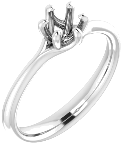 14K White 4.8 mm Round Engagement Ring Mounting (1)