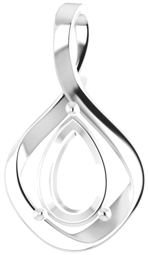 Pakabukas „Infinity-Inspired“ 585 Baltojo Aukso Pear Shape 12mm x 8mm (1)