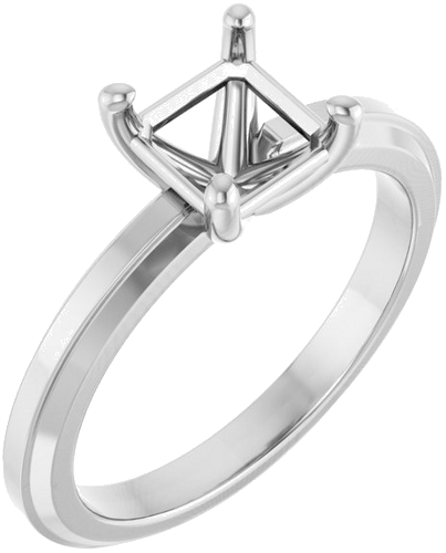 Sužadėtuvių Žiedas „Solitaire“ 14k white gold Asscher 6mm (1)