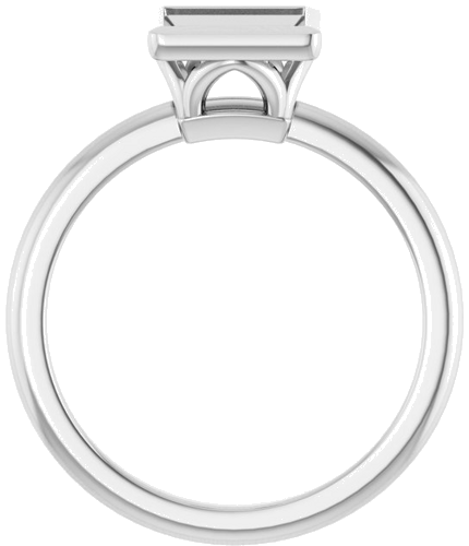 Sužadėtuvių Žiedas „Bezel-Set“ 14k white gold Square 6.5mm (2)