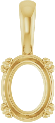 Pakabukas „Decorative Prong Solitaire“ 10k yellow gold Oval 10mm x 8mm (1)