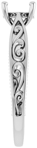 Sužadėtuvių Žiedas „Solitaire Vintage-Inspired“ 14k white gold Round 6.5mm (4)