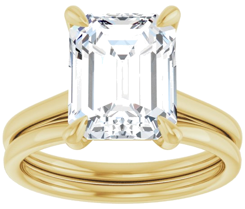 Sužadėtuvių Žiedas „Claw-Prong Solitaire“ 10k yellow gold Emerald 10mm x 8mm (8)