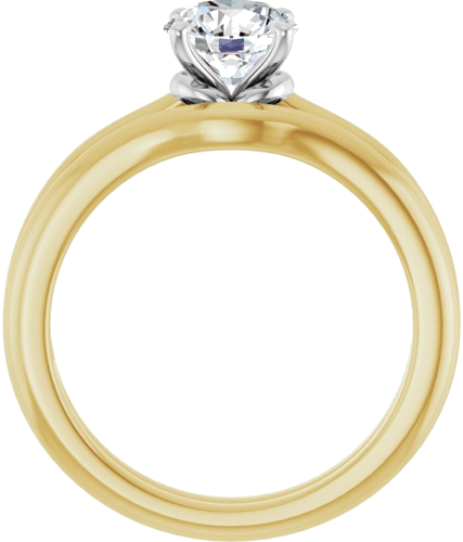 Sužadėtuvių Žiedas „Solitaire“ 14k yellow/white gold Round 6.5mm (7)