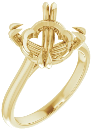 Sužadėtuvių Žiedas „Double Claw-Prong“ 14k yellow gold Round 11mm (1)