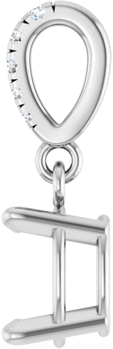 Pakabukas „Accented“ 14k white gold Oval 6mm x 4mm (3)