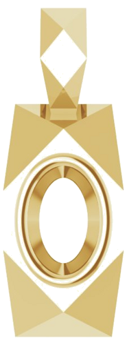Pakabukas „Geometric Bezel-Set Solitaire“ 14k yellow gold Oval 6mm x 4mm (1)
