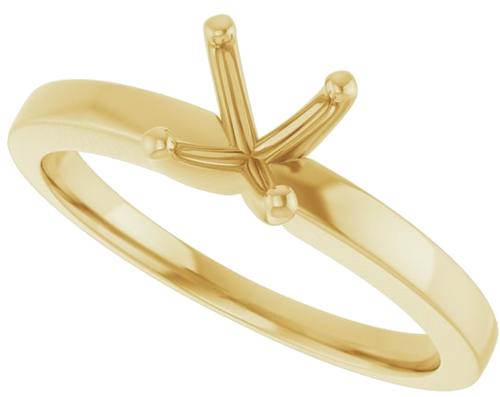 Sužadėtuvių Žiedas „Solitaire“ 585 Geltonojo Aukso Round 5.8mm (5)