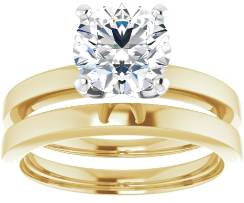 Sužadėtuvių Žiedas „Solitaire“ 14k yellow/white gold Round 7.4mm (8)