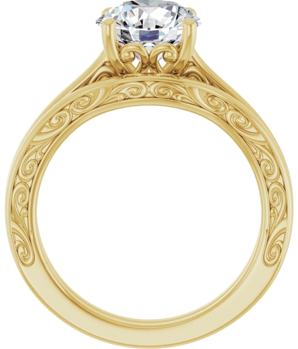 14K Yellow  8.2 mm Round Solitaire Engagement Ring Mounting (7)