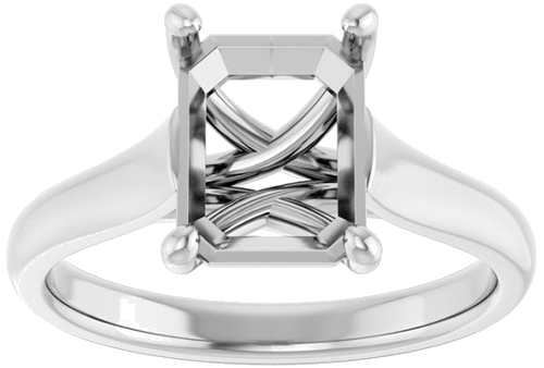 Sužadėtuvių Žiedas „Solitaire“ 585 Baltojo Aukso Emerald 9mm x 7mm (3)