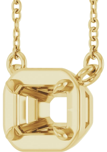 Pakabukas „Claw-Prong Solitaire Bezel-Style“ 14k yellow gold Emerald 6mm x 4mm (2)