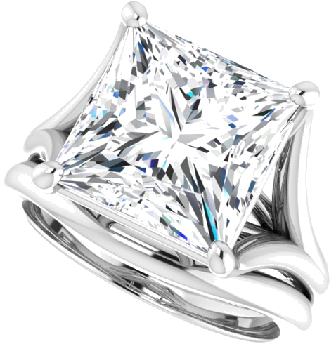 Sužadėtuvių Žiedas „Solitaire“ 925 Sidabro Square 10mm (10)