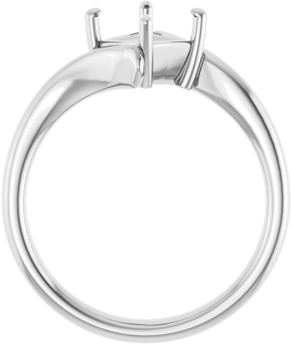 Sužadėtuvių Žiedas „Solitaire Bypass“ 14k white gold Square 5.5mm (2)