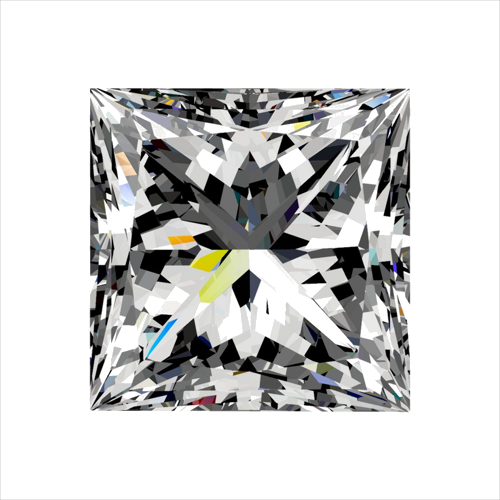 0.34 carat F-VVS2 Natūralus Princess Deimantas (1)