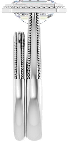 Sužadėtuvių Žiedas „Solitaire“ 585 Baltojo Aukso Emerald 9mm x 7mm (9)