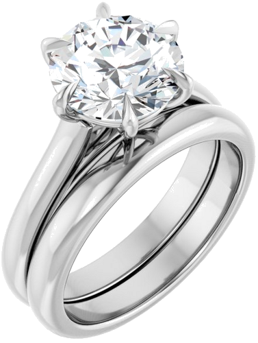 Sužadėtuvių Žiedas „Claw-Prong“ 14k white gold Round 9mm (6)