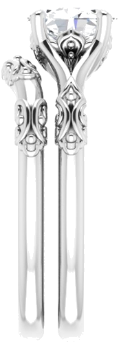 14K White 7x5 mm Oval Solitaire Engagement Ring Mounting (9)